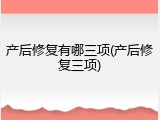 产后修复有哪三项(产后修复三项)
