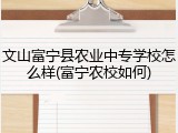文山富宁县农业中专学校怎么样(富宁农校如何)