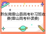 黔东南雷山县高考补习班收费(雷山高考补课费)