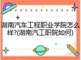 湖南汽车工程职业学院怎么样?(湖南汽工职院如何)