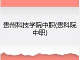 贵州科技学院中职(贵科院中职)