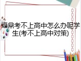 福鼎考不上高中怎么办呢学生(考不上高中对策)