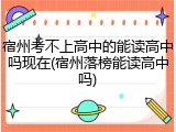 宿州考不上高中的能读高中吗现在(宿州落榜能读高中吗)