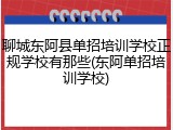聊城东阿县单招培训学校正规学校有那些(东阿单招培训学校)