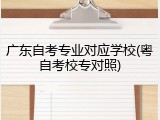广东自考专业对应学校(粤自考校专对照)