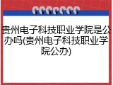 贵州电子科技职业学院是公办吗(贵州电子科技职业学院公办)