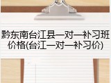 黔东南台江县一对一补习班价格(台江一对一补习价)