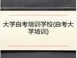 大学自考培训学校(自考大学培训)