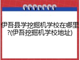 伊吾县学挖掘机学校在哪里?(伊吾挖掘机学校地址)