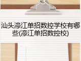 汕头濠江单招数控学校有哪些(濠江单招数控校)