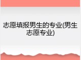 志愿填报男生的专业(男生志愿专业)
