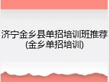 济宁金乡县单招培训班推荐(金乡单招培训)