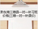 黔东南三穗县一对一补习班价格(三穗一对一补课价)