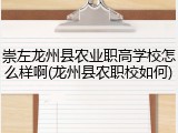 崇左龙州县农业职高学校怎么样啊(龙州县农职校如何)
