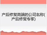 产后修复高端的公司名称(产后修复专家)