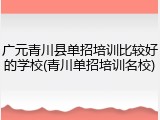广元青川县单招培训比较好的学校(青川单招培训名校)