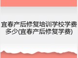 宜春产后修复培训学校学费多少(宜春产后修复学费)