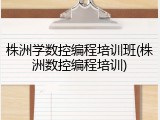 株洲学数控编程培训班(株洲数控编程培训)