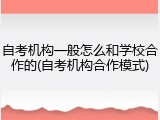 自考机构一般怎么和学校合作的(自考机构合作模式)