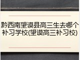 黔西南望谟县高三生去哪个补习学校(望谟高三补习校)