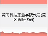 黄冈科技职业学院代号(黄冈职院代码)