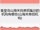 秦皇岛山海关找单招集训的机构有哪些(山海关单招机构)