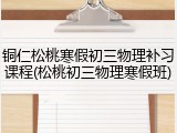 铜仁松桃寒假初三物理补习课程(松桃初三物理寒假班)