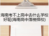 海南考不上高中去什么学校好呢(海南高中落榜择校)