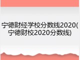 宁德财经学校分数线2020(宁德财校2020分数线)
