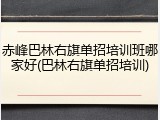 赤峰巴林右旗单招培训班哪家好(巴林右旗单招培训)