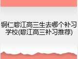 铜仁碧江高三生去哪个补习学校(碧江高三补习推荐)