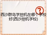 西沙群岛学挖机在哪个学校好(西沙挖机学校)