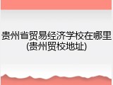 贵州省贸易经济学校在哪里(贵州贸校地址)