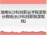 湖南长沙科技职业学院录取分数线(长沙科技职院录取线)