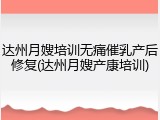 达州月嫂培训无痛催乳产后修复(达州月嫂产康培训)