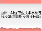 惠州市财经职业技术学校是技校吗(惠州财校是技校吗)