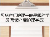 母猪产后护理一般是哪种学员(母猪产后护理学员)