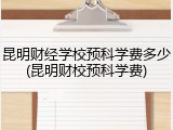 昆明财经学校预科学费多少(昆明财校预科学费)
