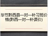 毕节黔西县一对一补习班价格(黔西一对一补课价)
