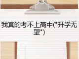我真的考不上高中("升学无望")