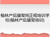 榆林产后康复师正规培训学校(榆林产后康复培训)