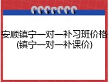 安顺镇宁一对一补习班价格(镇宁一对一补课价)