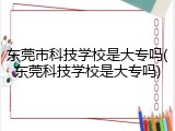 东莞市科技学校是大专吗(东莞科技学校是大专吗)