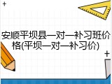 安顺平坝县一对一补习班价格(平坝一对一补习价)