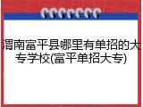 渭南富平县哪里有单招的大专学校(富平单招大专)