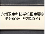 庐州卫生科技学校招生要多少分(庐州卫校录取分)