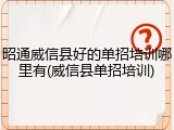 昭通威信县好的单招培训哪里有(威信县单招培训)