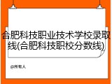 合肥科技职业技术学校录取线(合肥科技职校分数线)