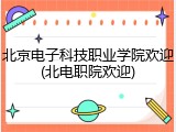 北京电子科技职业学院欢迎(北电职院欢迎)