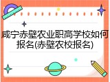 咸宁赤壁农业职高学校如何报名(赤壁农校报名)